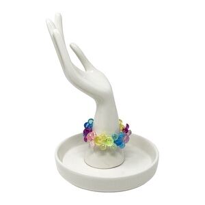 Disney Parks Rainbow Mickey Mouse Head Plastic Stretch Link Bracelet.